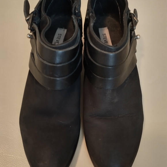 Steve Madden Black Leather Women's Boots Booties Size 7.5 - Picture 3 of 5